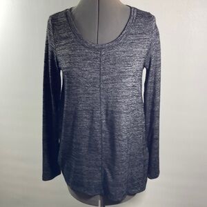 Jones New York Top Women Size S Gray & Black Long Sleeve Soft Comfortable